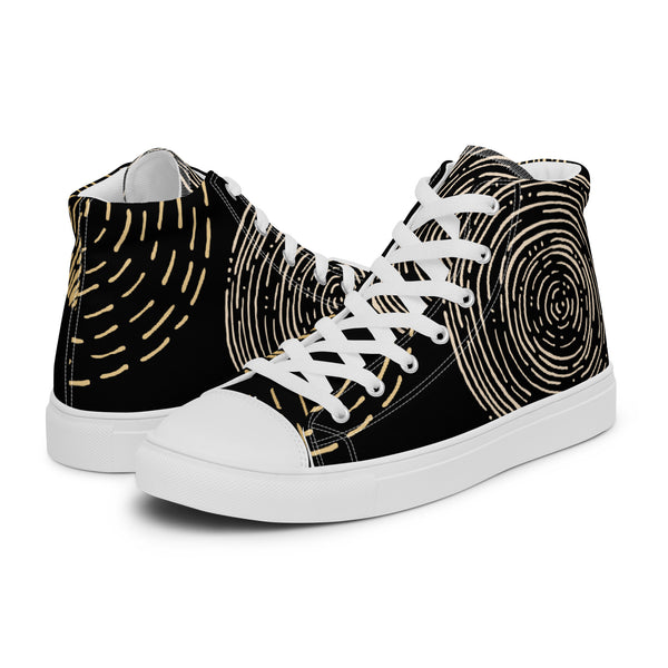 HA!LO Black Gold Spiral #62 Women’s Canvas High Top Sneakers