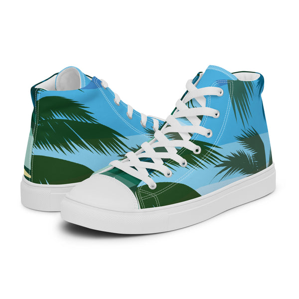 HA!LO Palm Paradise #73 Women’s Canvas High Top Sneakers
