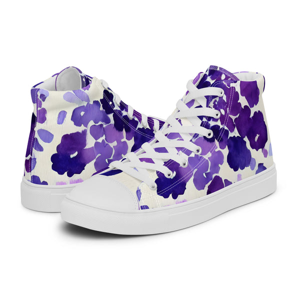 HA!LO Purple Watercolor #74 Women’s Canvas High Top Sneakers