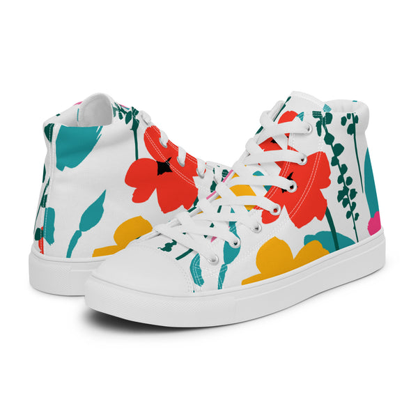 HA!LO Hibiscus Bloom #80 Women’s Canvas High Top Sneakers