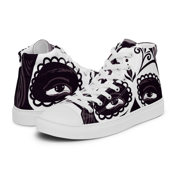HA!LO Sugar Skull Art #81 Women’s Canvas High Top Sneakers