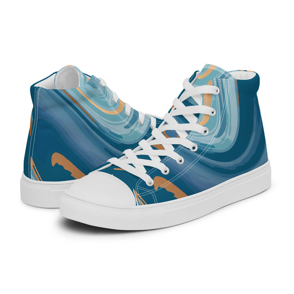 HA!LO Blue Ocean #82 Women’s Canvas High Top Sneakers