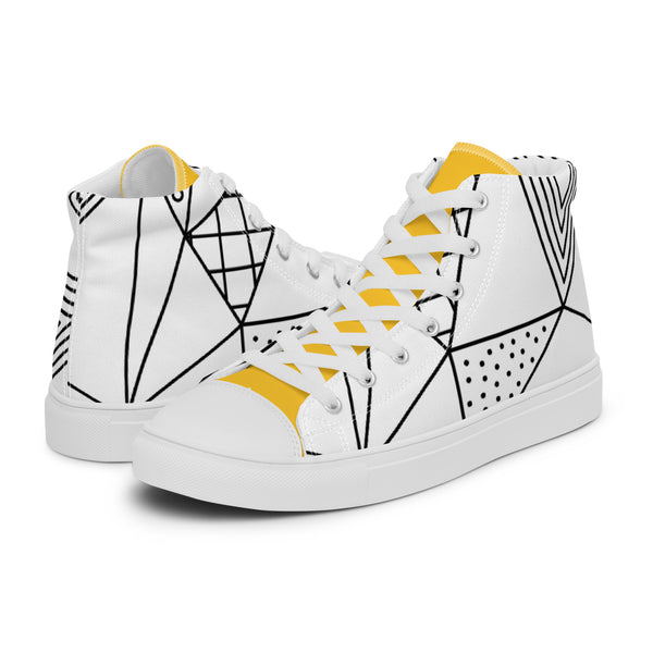 HA!LO Geometric Line #88 Women’s Canvas High Top Sneakers