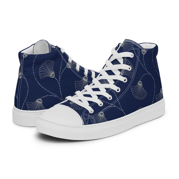 HA!LO Navy Planet #89 Women’s Canvas High Top Sneakers