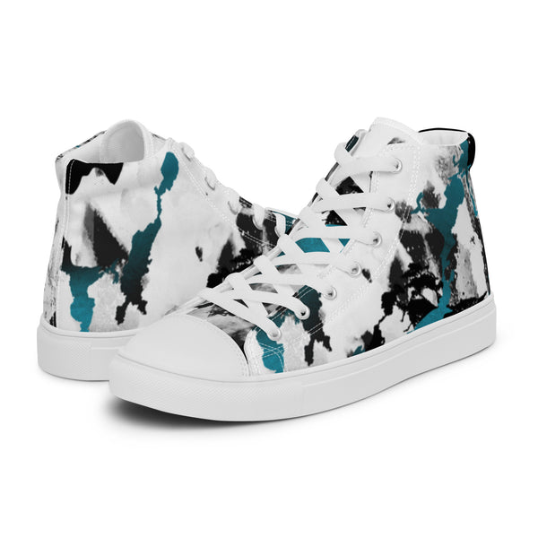 HA!LO Teal Splash #92 Women’s Canvas High Top Sneakers