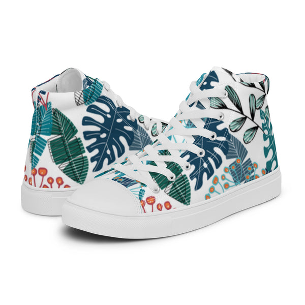 HA!LO Monstera Palm #96 Women’s Canvas High Top Sneakers