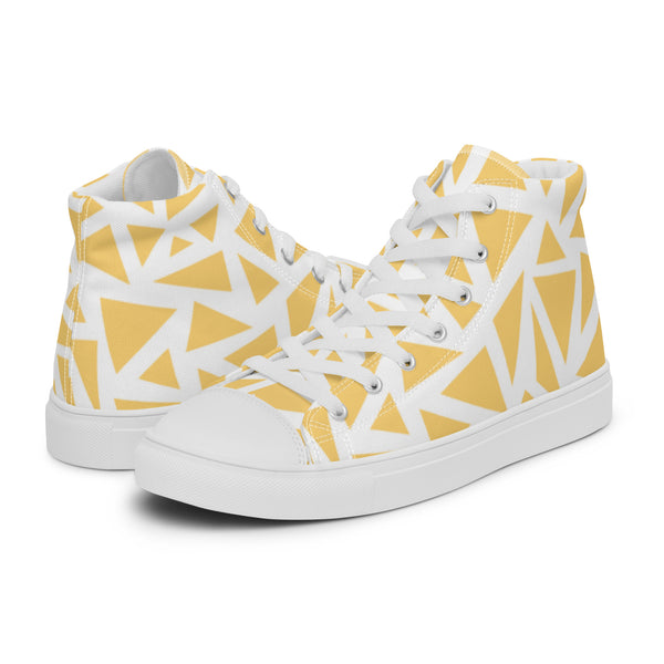 HA!LO Yellow Triangle #106 Women’s Canvas High Top Sneakers
