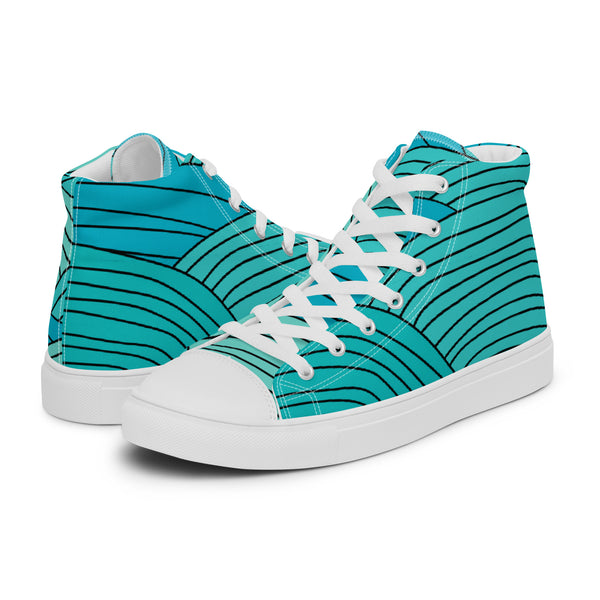HA!LO Teal Ribbed #108 Women’s Canvas High Top Sneakers
