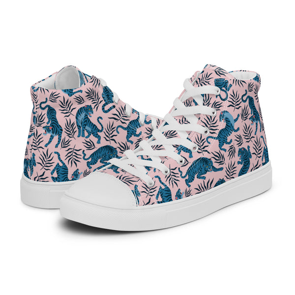 HA!LO Blue Tropical #115 Women’s Canvas High Top Sneakers