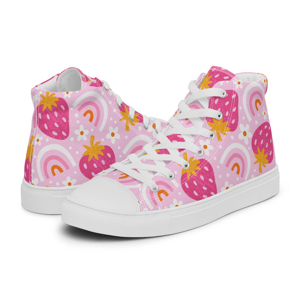 HA!LO Rainbow Strawberry #122 Women’s Canvas High Top Sneakers