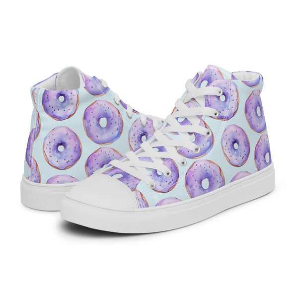 HA!LO Purple Donut #125 Women’s Canvas High Top Sneakers