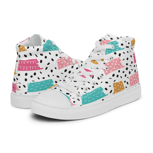 HA!LO Dalmatian Heart #129 Women’s Canvas High Top Sneakers