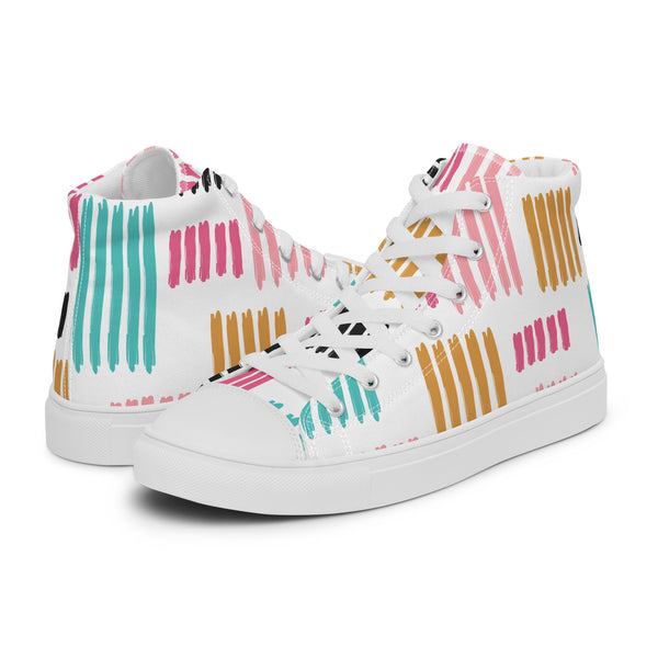 HA!LO Pastel Stripe #132 Women’s Canvas High Top Sneakers