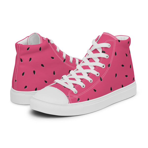 HA!LO Pink Watermelon #145 Women’s Canvas High Top Sneakers