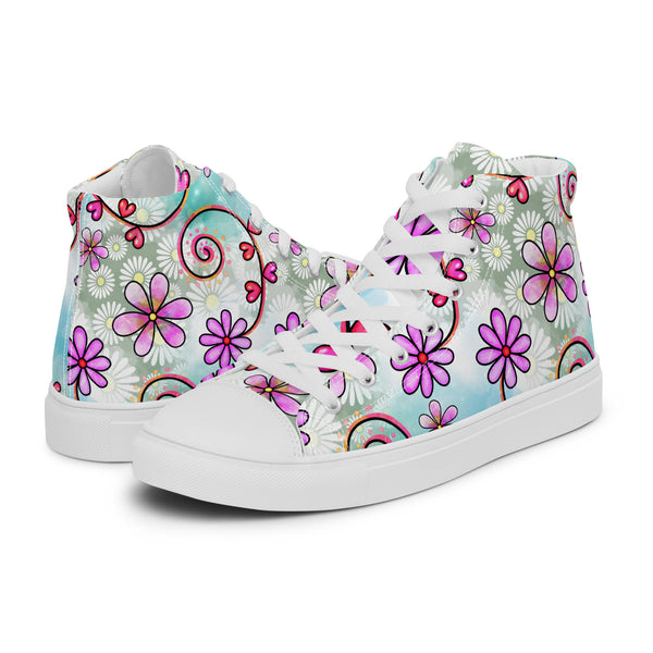 HA!LO Spring Daisy #152 Women’s Canvas High Top Sneakers