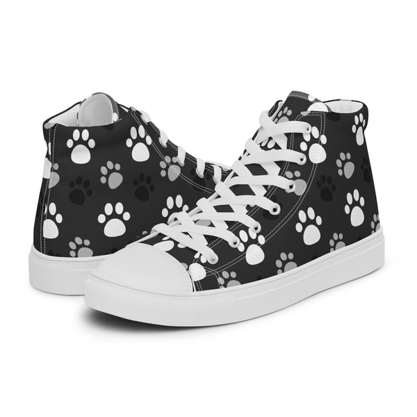 HA!LO Black Paw #159 Women’s Canvas High Top Sneakers
