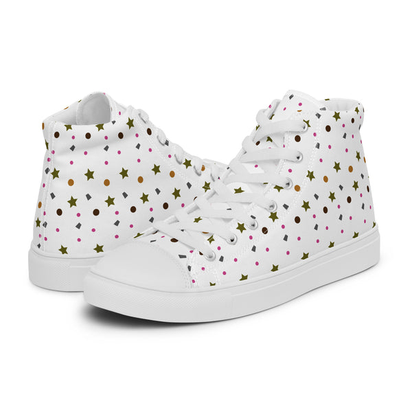 HA!LO Gold Star Scatter #168 Women’s Canvas High Top Sneakers