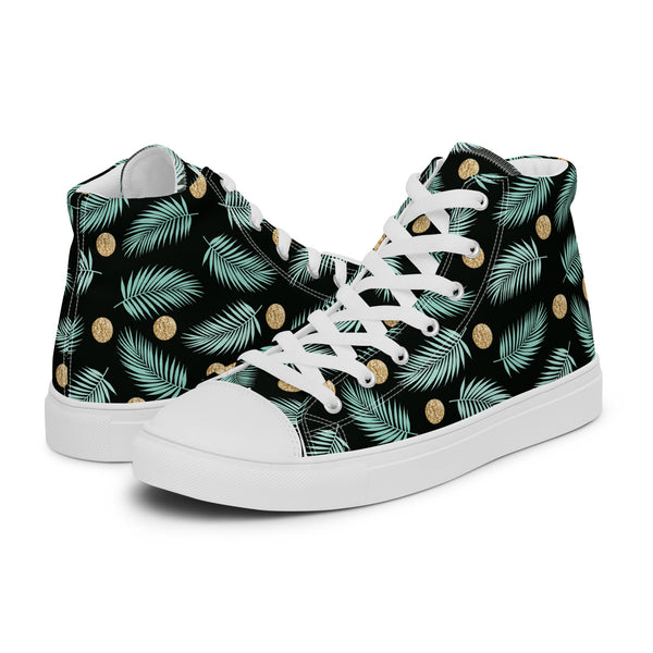 HA!LO Tropical Palm #184 Women’s Canvas High Top Sneakers