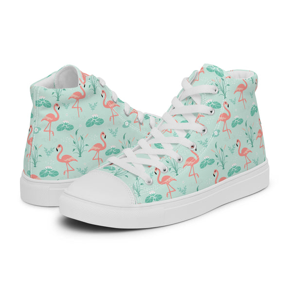 HA!LO Flamingo Mint #185 Women’s Canvas High Top Sneakers