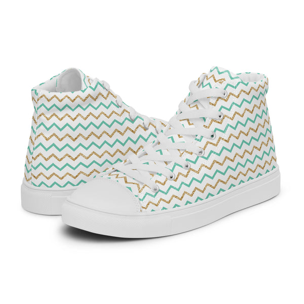 HA!LO Mint Chevron #189 Women’s Canvas High Top Sneakers