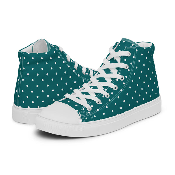 HA!LO Dark Teal Dot #200 Women’s Canvas High Top Sneakers