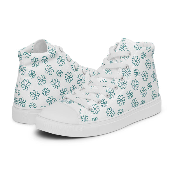 HA!LO Blue Snowflake #201 Women’s Canvas High Top Sneakers