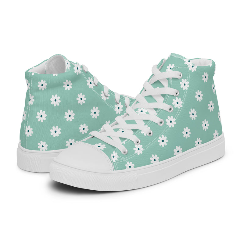 Mint Daisy High Top #203 - Canvas High Top Sneakers | HA!LO