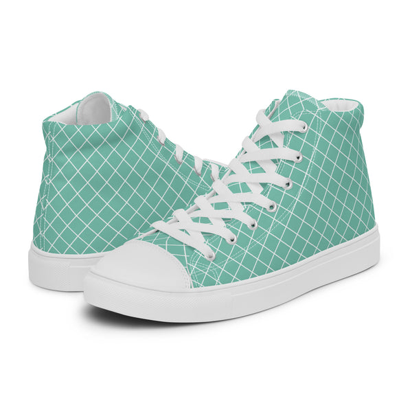 HA!LO Teal Diamond #205 Women’s Canvas High Top Sneakers