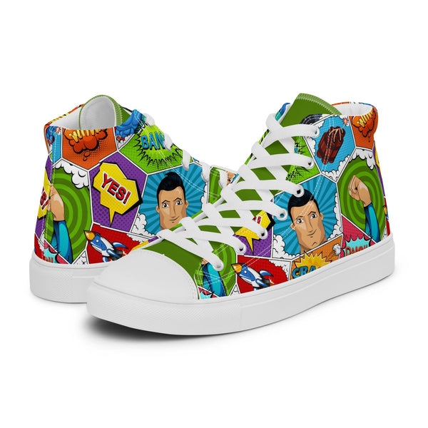 HA!LO Pop Art Hero #213 Women’s Canvas High Top Sneakers