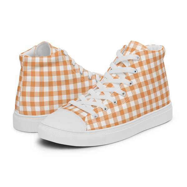 HA!LO Peach Gingham #220 Women’s Canvas High Top Sneakers