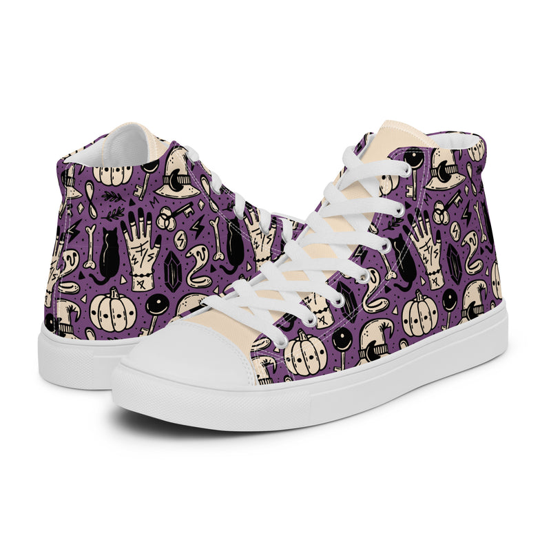 Purple Pumpkin High Top #230 - Canvas High Top Sneakers | HA!LO