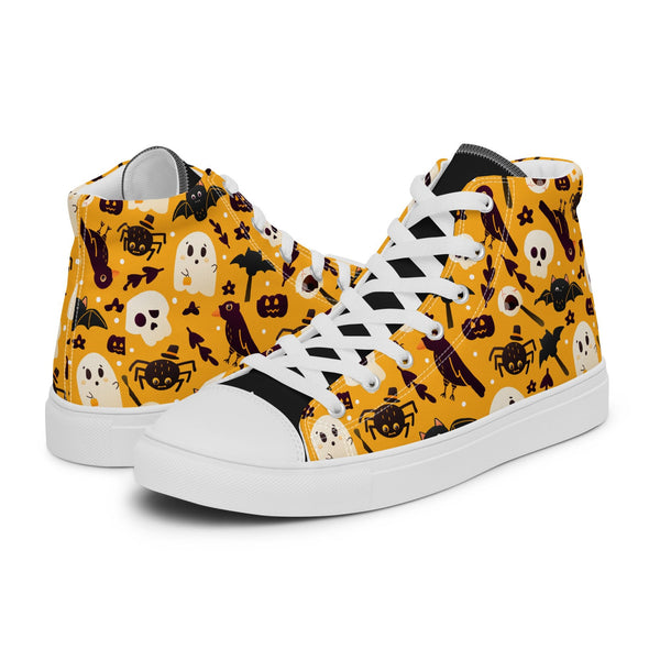 HA!LO Halloween Cat #235 Women’s Canvas High Top Sneakers