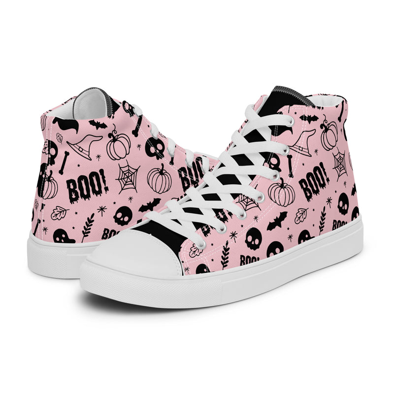 Pink Boo High Top #240 - Canvas High Top Sneakers | HA!LO