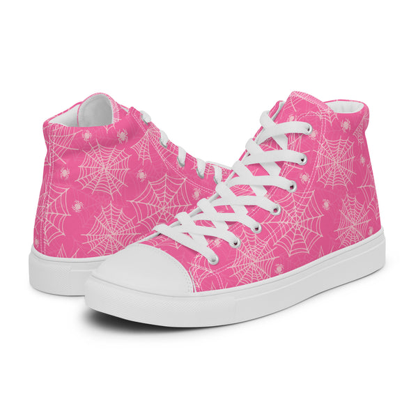 HA!LO Pink Snowflake #241 Women’s Canvas High Top Sneakers