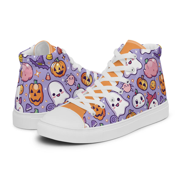 HA!LO Purple Halloween #243 Women’s Canvas High Top Sneakers