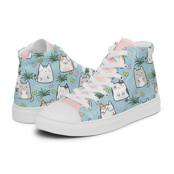 HA!LO Plant Cat #248 Women’s Canvas High Top Sneakers