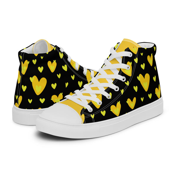 HA!LO Yellow Heart #256 Women’s Canvas High Top Sneakers