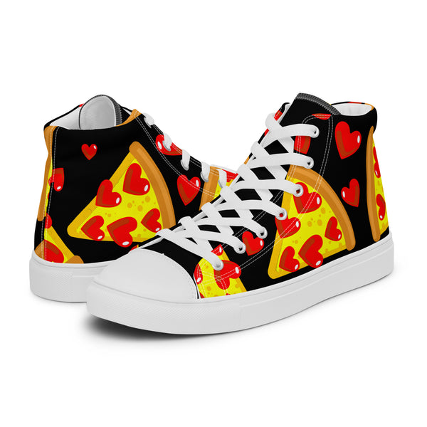 HA!LO Pizza Heart #258 Women’s Canvas High Top Sneakers