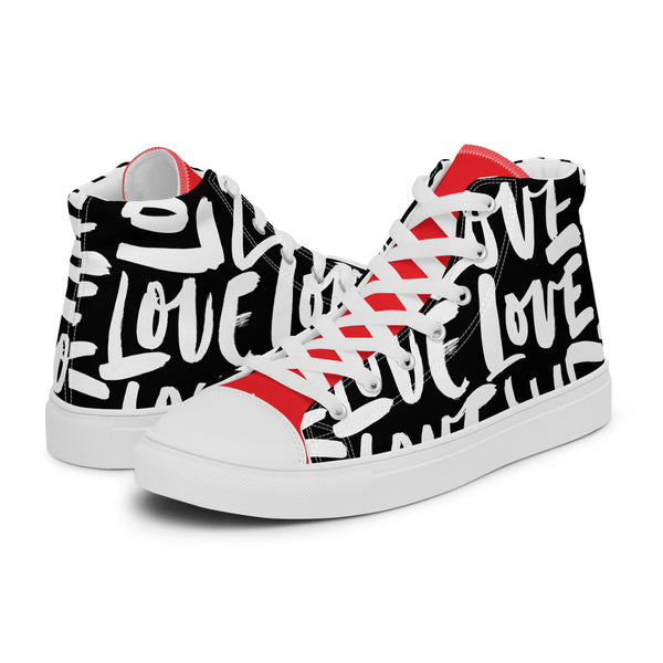HA!LO Love Typography #260 Women’s Canvas High Top Sneakers