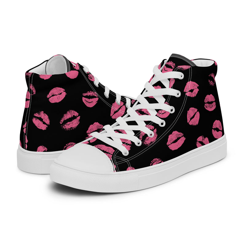 Lipstick Kiss High Top #262 - Canvas High Top Sneakers | HA!LO