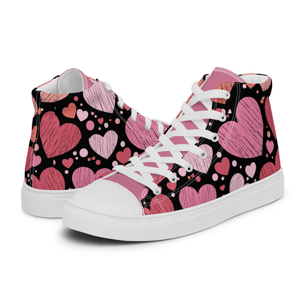 HA!LO Heart Collage #263 Women’s Canvas High Top Sneakers