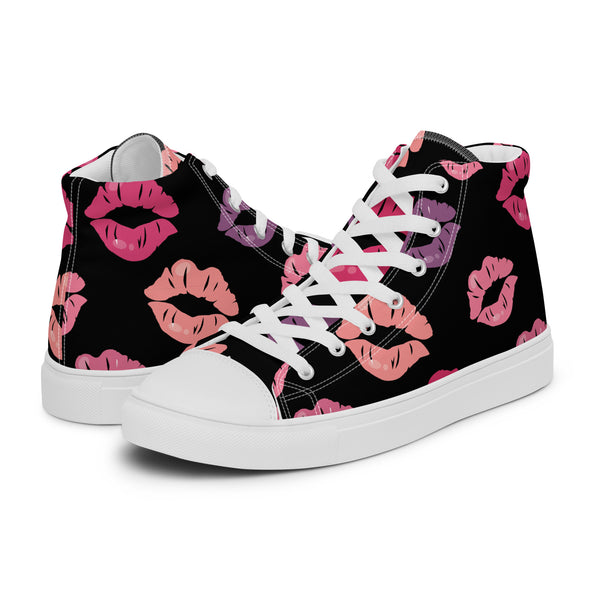 HA!LO Kiss Print #264 Women’s Canvas High Top Sneakers