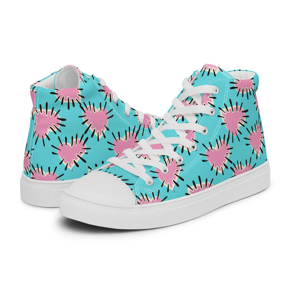 HA!LO Pink Starburst #266 Women’s Canvas High Top Sneakers