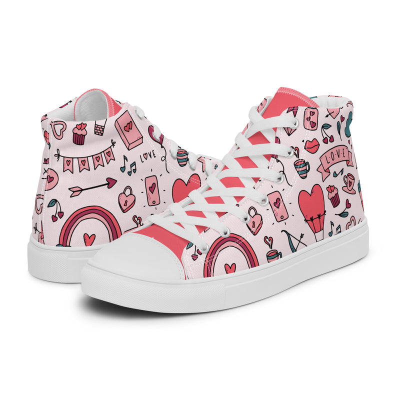 Valentine Doodle High Top #267 - Canvas High Top Sneakers | HA!LO