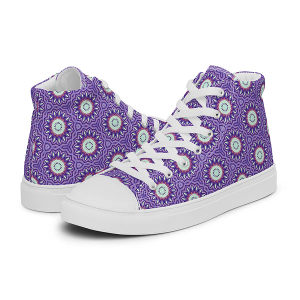 HA!LO Purple Mandala #251 Women’s Canvas High Top Sneakers