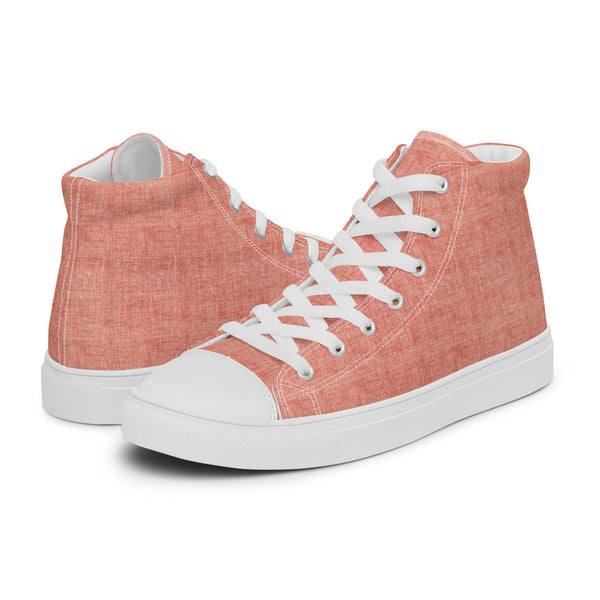 HA!LO Peach Linen #289 — Women's Canvas High Top