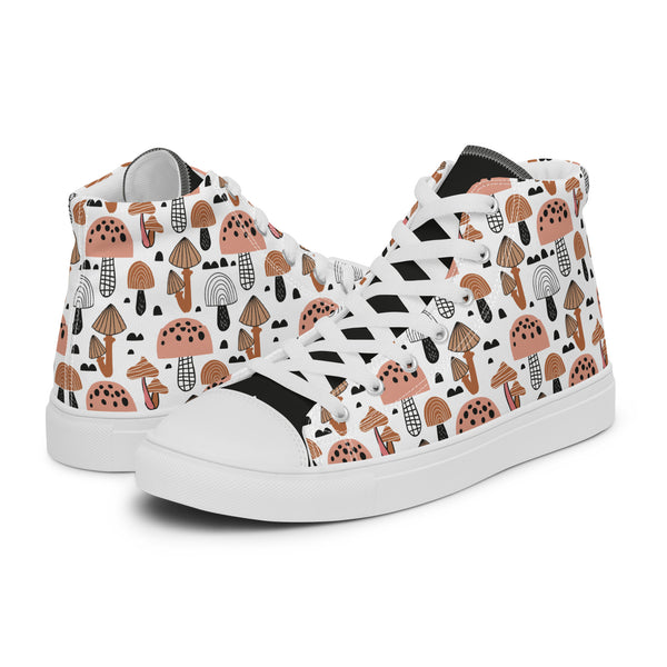 HA!LO Mushroom Doodle #290 — Women's Canvas High Top