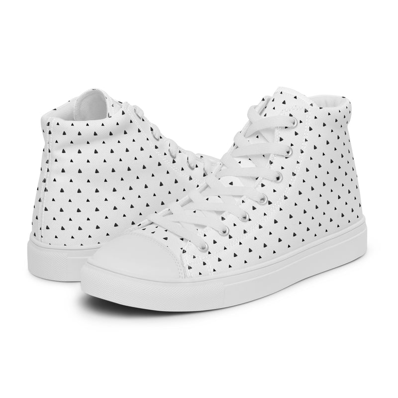 White Polka Dot High Top #281 - Canvas High Top Sneakers | HA!LO