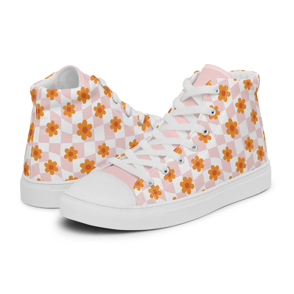 HA!LO Orange Daisy #304 — Men’s Canvas High Top
