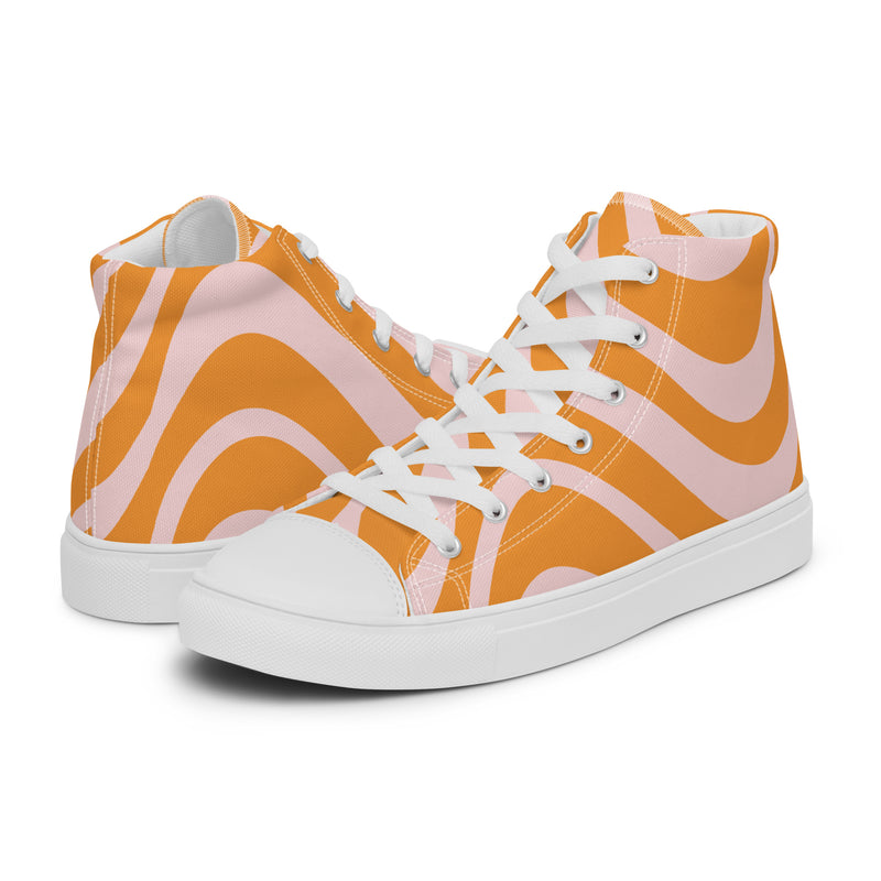 Orange Swirl High Top #302 - Canvas High Top Sneakers | HA!LO